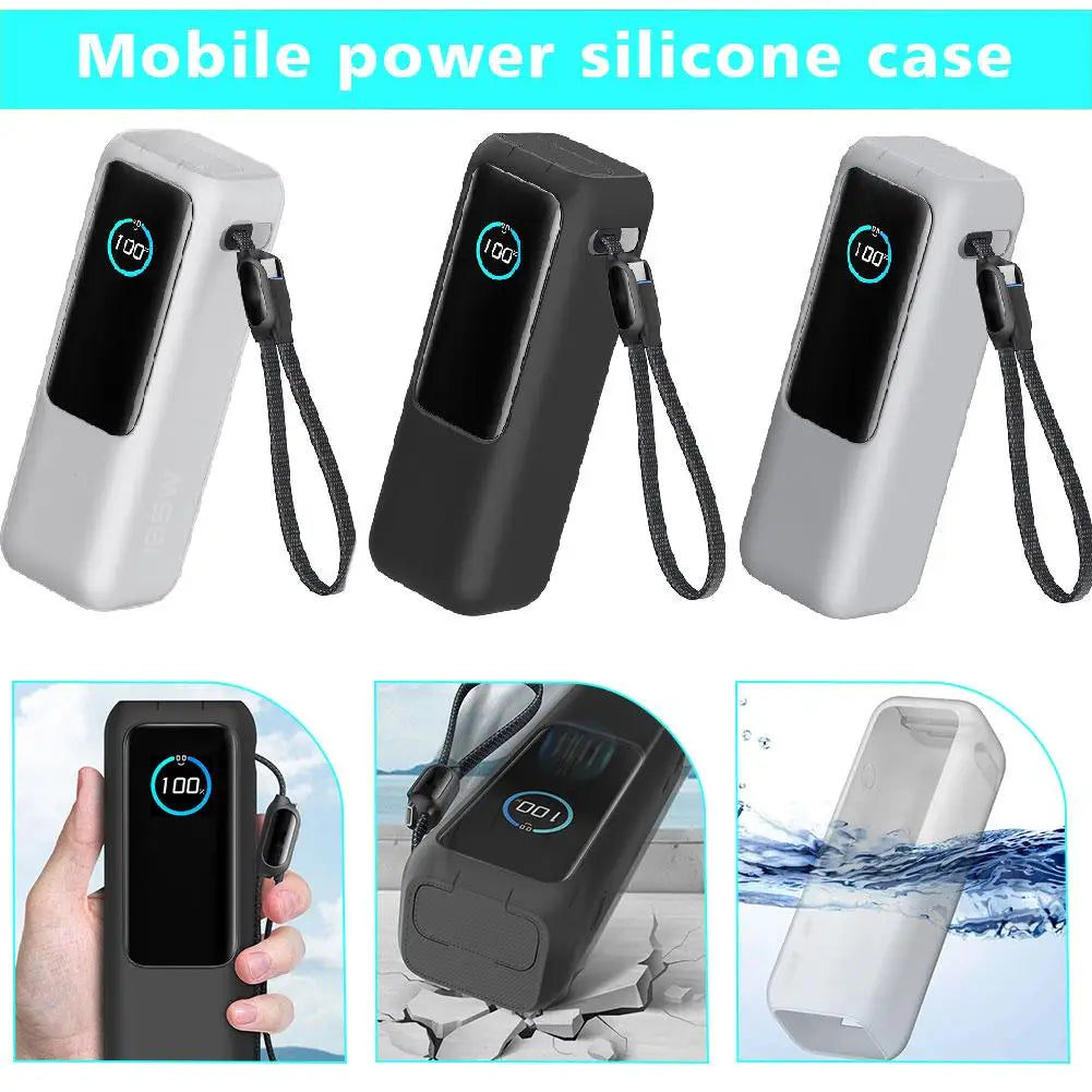 For Anker Zolo 165W Mobile Power Silicone Case Portable Power Bank Protective Cover Portable Travel Case With Carrying Strap