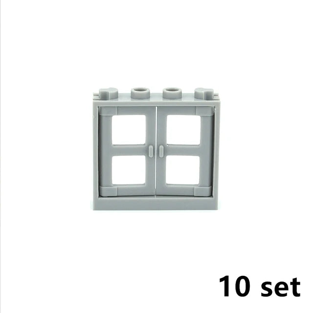City Window Building Blocks MOC House Door Frame Glass Bricks Parts Compatible 60594  60616 60621 60596 MOC Educational Parts Fo