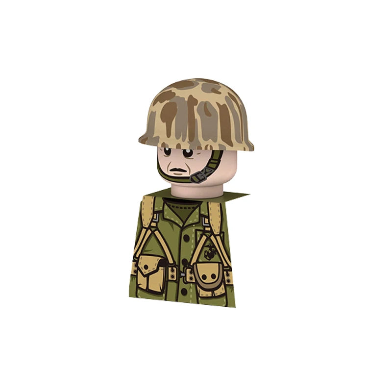 Military US Army Soviet Figures Soldiers MOC Building Blocks Medic Sniper Rifle Bunijon Hat Helmets Children's Toy Gift B145