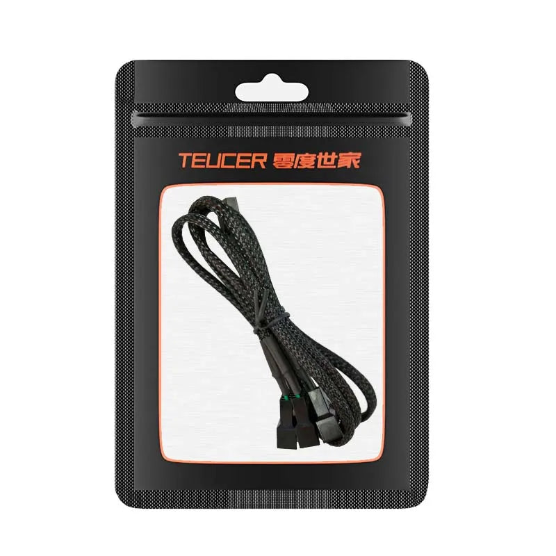 Teucer 12V/4Pin PWM Black/White Adapter Cable 1 to 1/2/3/4 Computer CPU Cooler Fan Splitter PC Chassis Fan Extension Power Cable