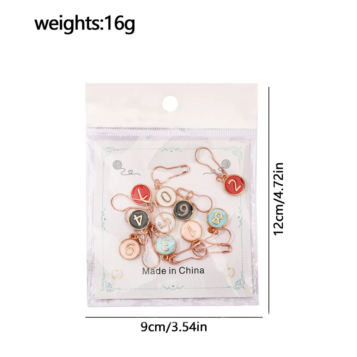 10pcs Knitting Tools Set for Sweater Knitting with Needle Number Markings Drip Oil Alloy Numbers And Buttons - Knit Accessories