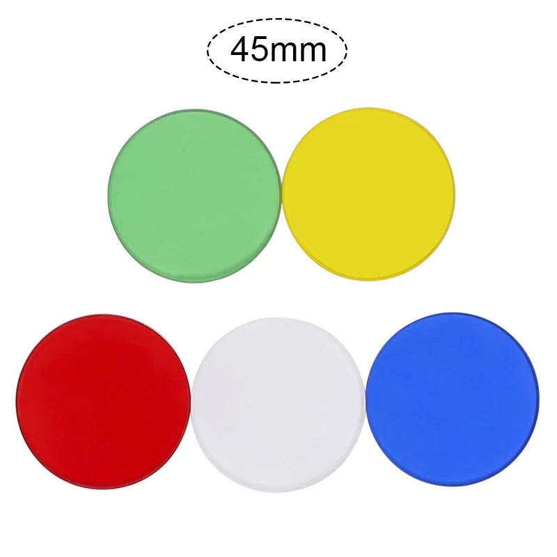 5 Pieces Microscope Filters 32 35 42 45mm Diameter Biological Microscope Accessories Green Blue Yellow White Red Optical Glass