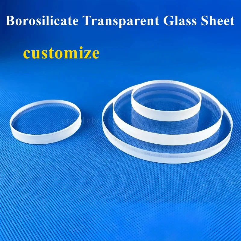 Borosilicate Transparent Glass Sheet Sight Glass Disc Diameter 30mm to 150mm Thickness 8mm customize