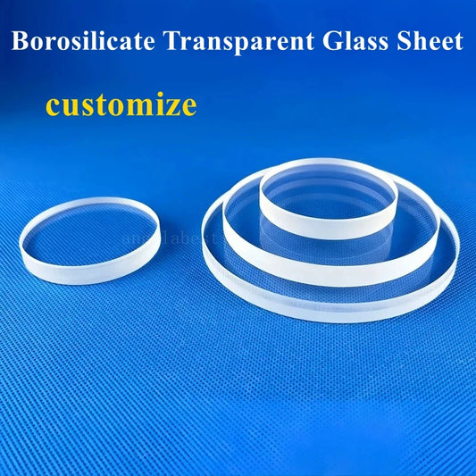 Borosilicate Transparent Glass Sheet Sight Glass Disc Diameter 30mm to 150mm Thickness 8mm customize