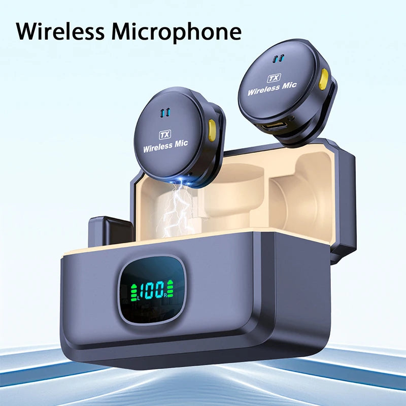 Lavalier Lapel Professional Dual Wireless Microphone Tie Buttonhole Mic Mini For iPhone Android Mobile Cell Phone PC Micro Audio