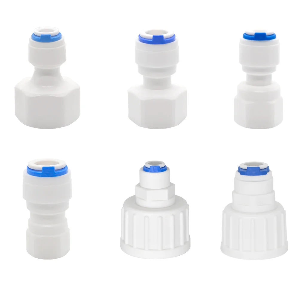 YQBS Female Thread RO Aquarium Accessories  Quick Connector 1/8 1/4 3/8 1/2 3/4 BSP  Adapter Straight Combination Tube