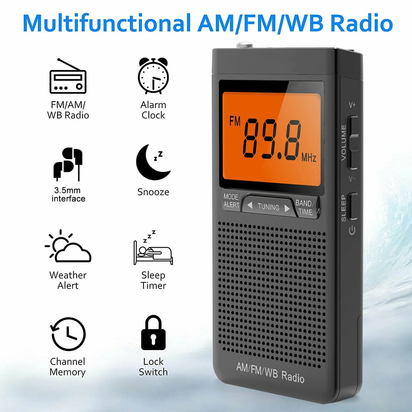 NOAA Weather Radio AM FM WB Stereo Pocket Radio Mini Portable Player Emergency Handheld Receiver sell like hot cakes