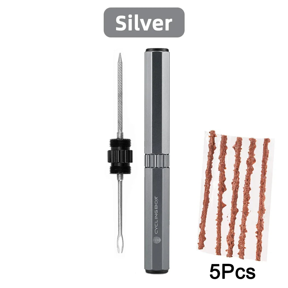 Bicycle Tubeless Tire Repair Tools Kit Mini MTB Road Bike Tyre Plug Puncture Flat Fix Patch Drill Portable Sealant Rubber Stripe