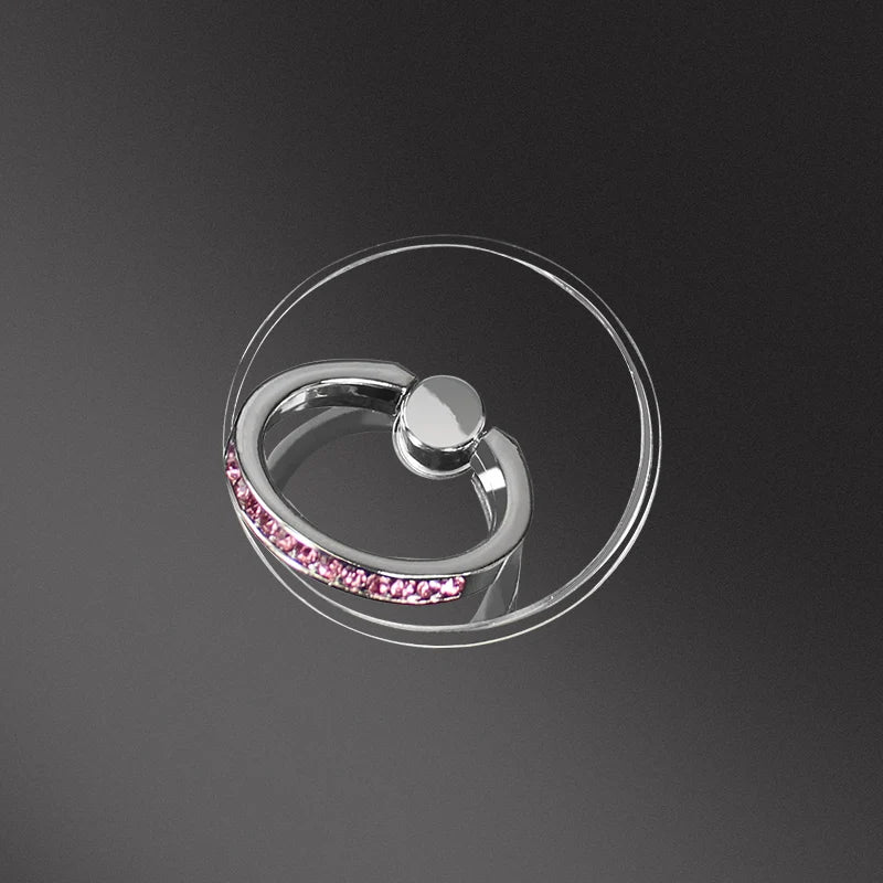 Transparent Cell Phone Ring Holder Stand 360° Degree Rotation Clear Finger Grip Kickstand Compatible iPhones or Phone Case