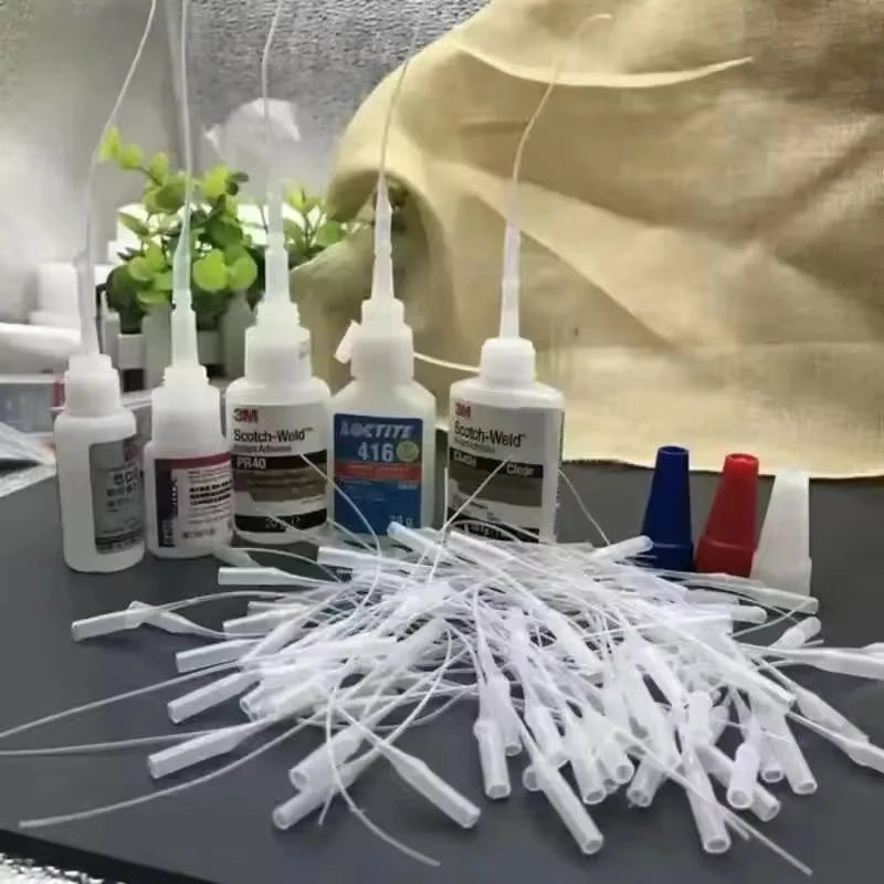 50Pcs Ca Glue Micro Tips Precision Applicator Extender Nozzle Super Glue Dispenser Tube DIY Craft Model Building Hobby Tool