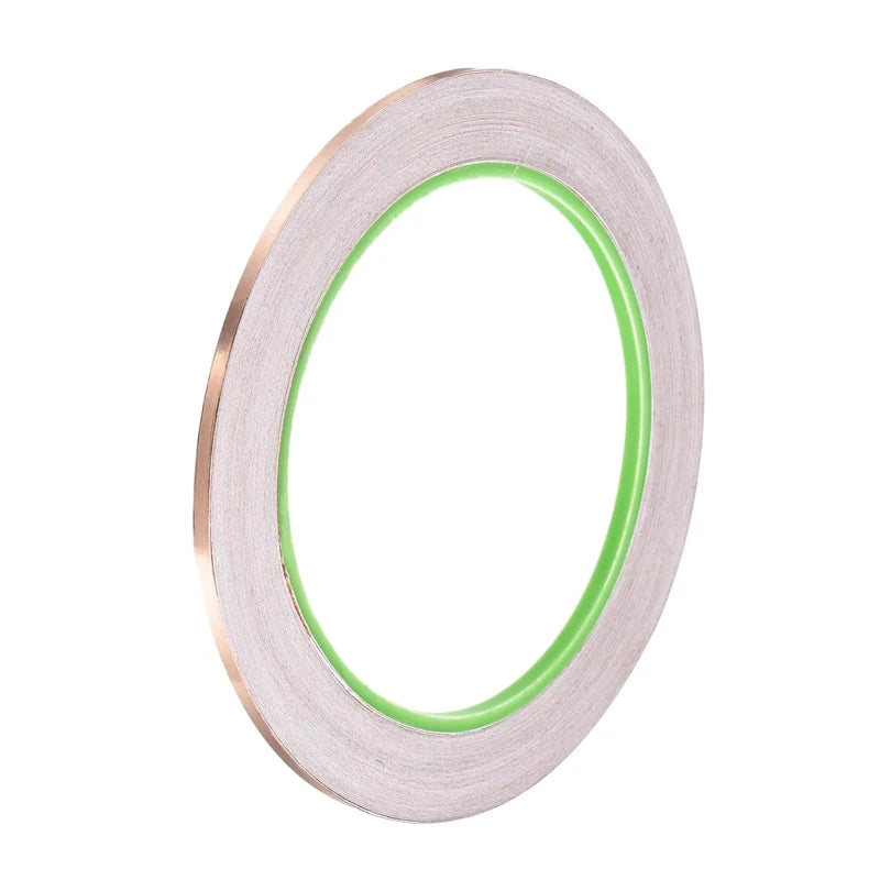 3/5/10mm x 20M Copper Foil Tape Double-Sided Conductive For EMI Shielding Stained Glass Soldering Electrical Repairs Grounding