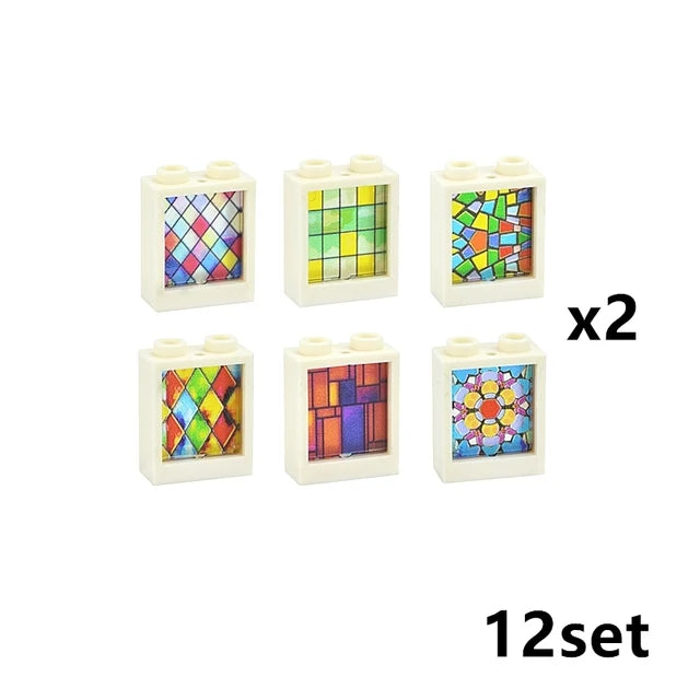 City Window Building Blocks MOC House Door Frame Glass Bricks Parts Compatible 60594  60616 60621 60596 MOC Educational Parts Fo