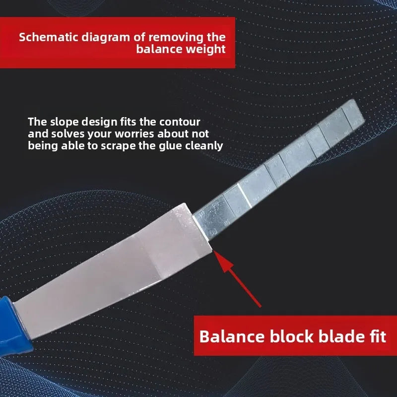 Car Tire Repair Tool Wheel Balancing Block Remover Metal Scraper Adhesive Weights Removal Tape Cutter Tool for Repair Supplies