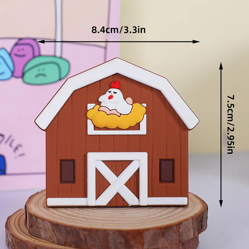 Farm Critters Cake Topper Yaks Ponies Sheep Piglets Chickens Farm Greenhouse Wooden House Boy Girl One Birthday Cake Decorations