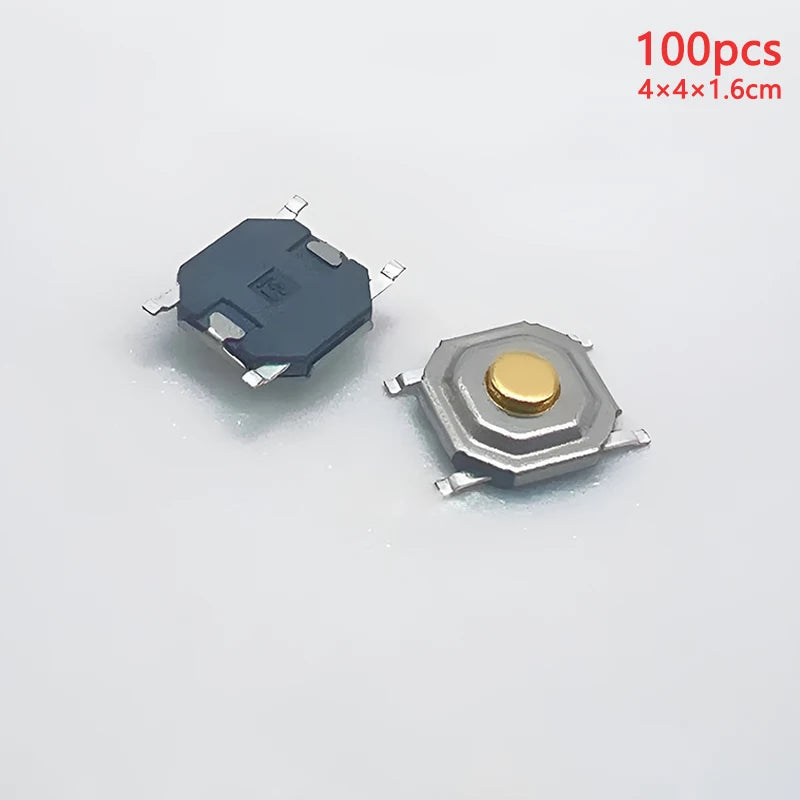 100pcs Tactile Switches 5.2x5.2 Smd Push Button 4*4*1.5mm/1.6/1.7/1.8/1.9/2/2.5/3/3.5/4/4.5/5/6/7/8/9 12V Copper Head Self-reset