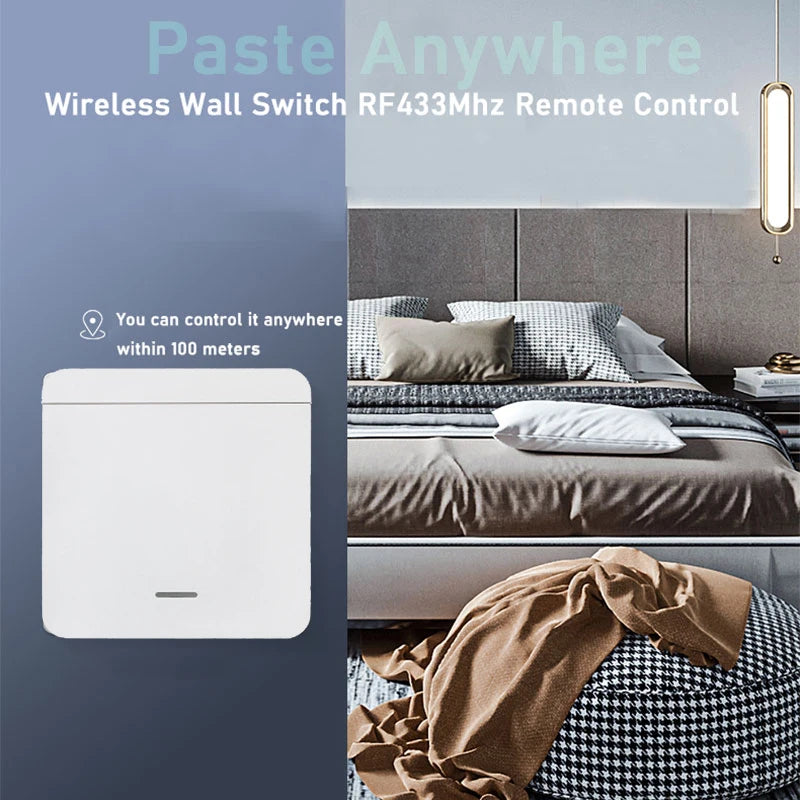 86 Wireless Smart RF 433Mhz 100-220V Wall Panel with Remote Control Mini Relay Receiver Home Led Light Lamp Switch