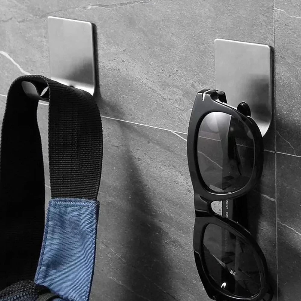2pcs 304 Stainless Steel Hook Bathroom Razor Holder Shelf Shaving Razor Storage Rack Waterproof Men Shaving Shaver Razor Stand