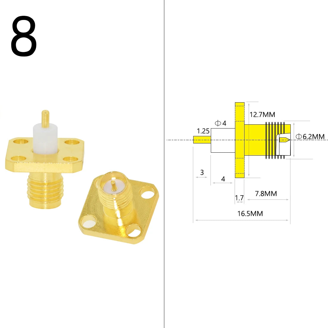 1PC SMA Male/ Female RF Coax Connector Panel Mount Flange Chassis Solder Post Wire Terminal Adapter Goldplated Wholesale Price