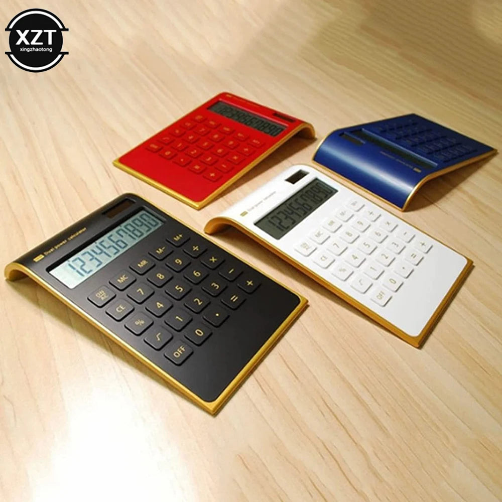 Creative Slim 10 digit Solar Energy Calculator  Portable mini Calculator Solar Energy Crystal Keyboard Dual Power Supply