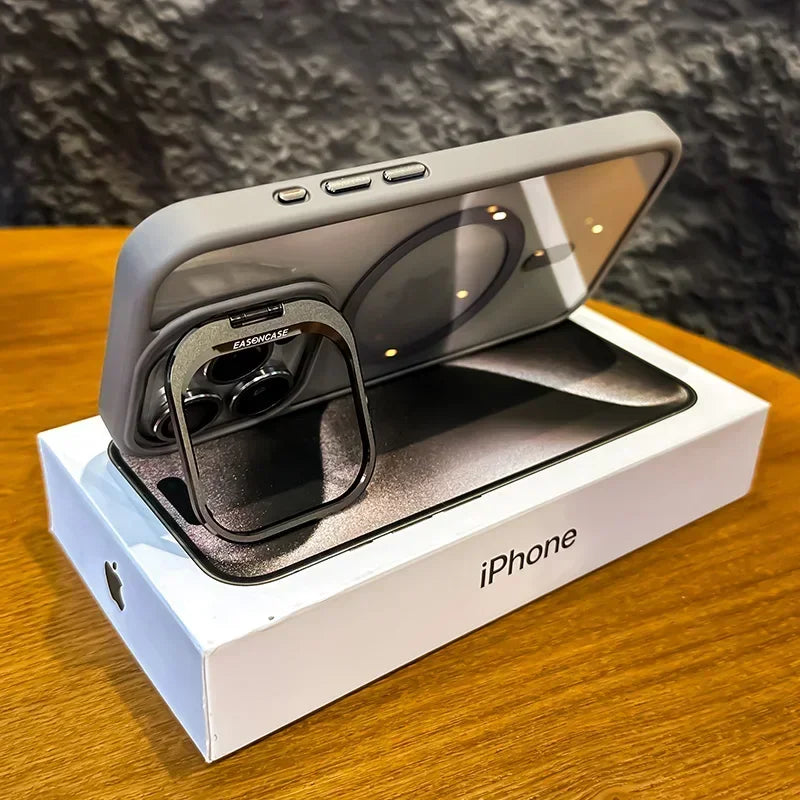 Luxury Magnetic Shockproof Macsafe Case for Magsafe IPhone 15 14 13 12 16 Pro Max Plus 11 i16 Glass Lens Protection Stand Cover