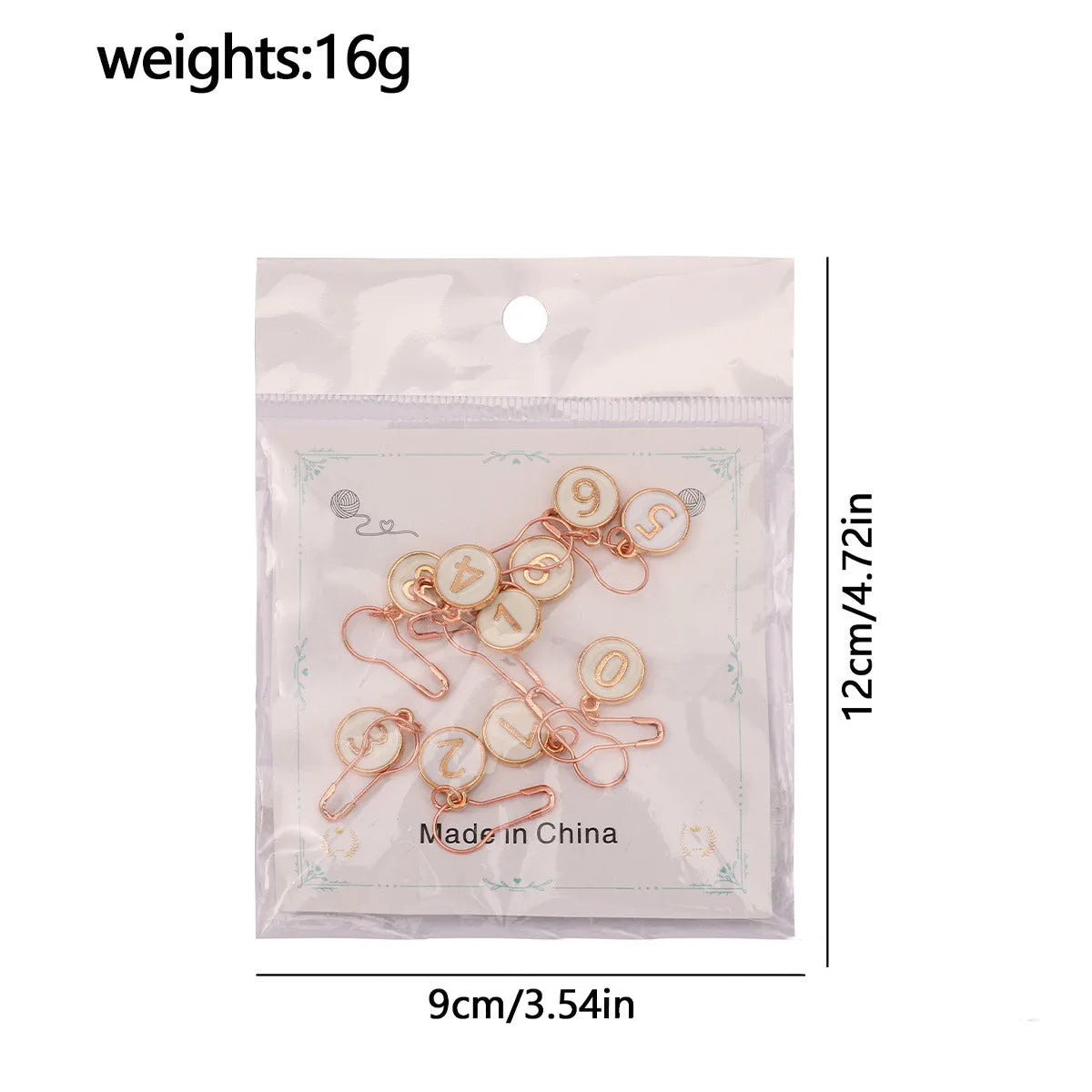 10pcs Knitting Tools Set for Sweater Knitting with Needle Number Markings Drip Oil Alloy Numbers And Buttons - Knit Accessories