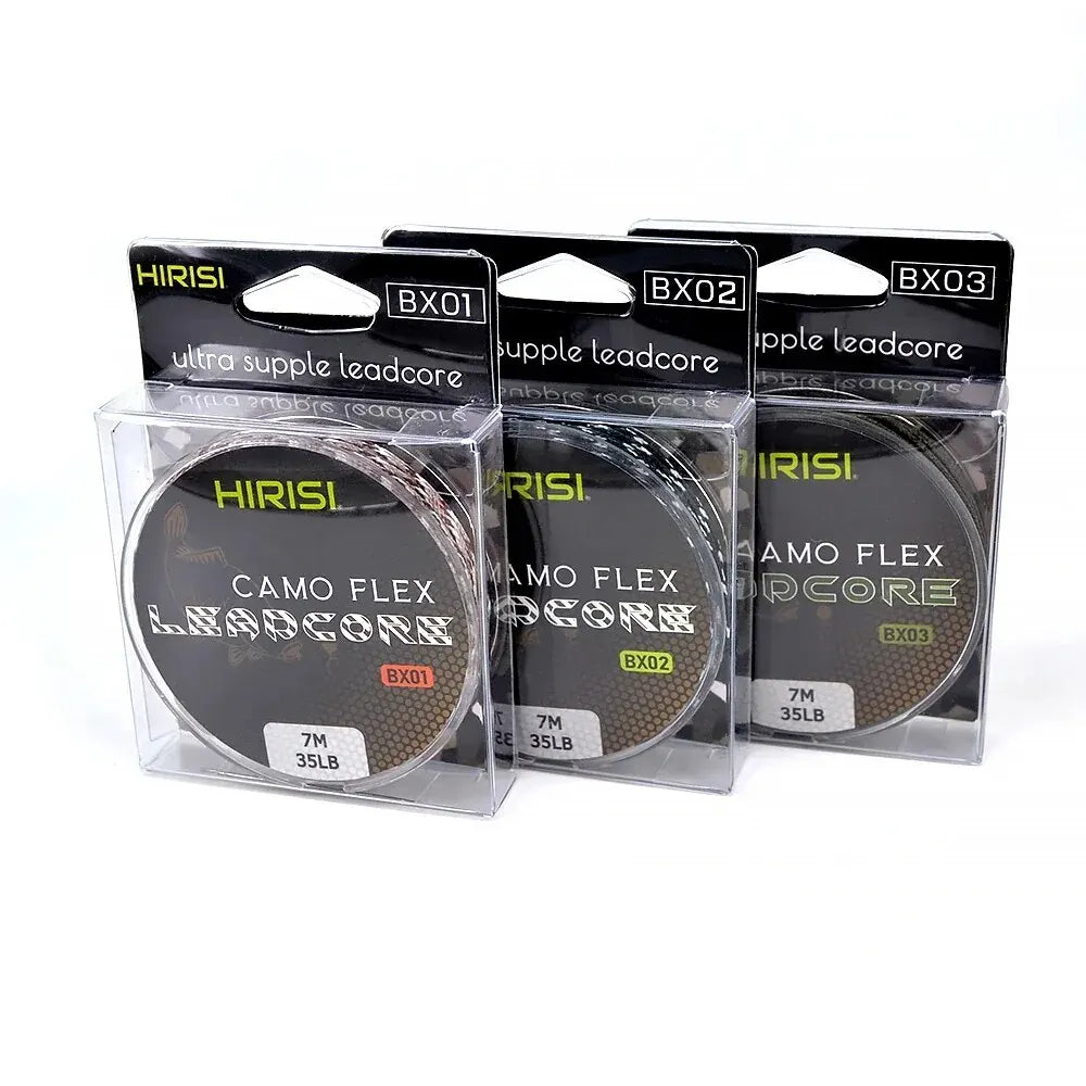 Hirisi 1pcs 35LB 7M Leadcore Carp Fishing Tackle Line Make Carp Hair Rigs 3 Color Braided Lead Line