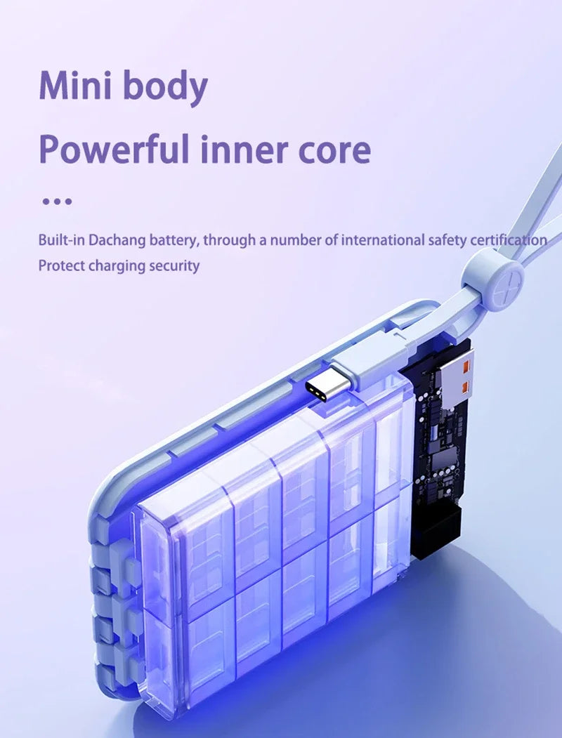 Oneplus 4 In1 Power Bank 50000mAh Large Capacity Built in Cables Intelligent Digital Display Light Portable Battery For Iphone
