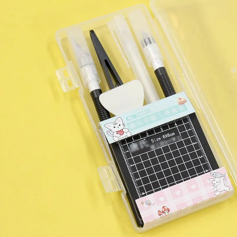 DIY Art Craft Tool Set with Cutting Mat & Sculpting Tools, Multi-Functional Creative Kit with Clear Storage Box for Handmade Pro