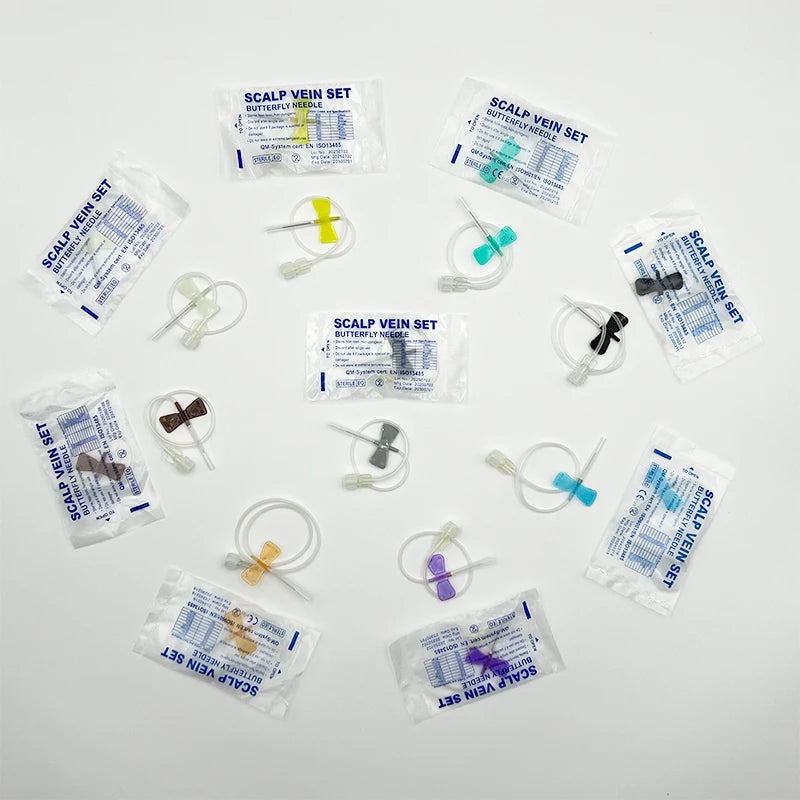 50 PCS Disposable Screw-type Butterfly Infusion Needle Double-wing Infusion Needle for Pet Care Room Suitable for Cats and Dogs