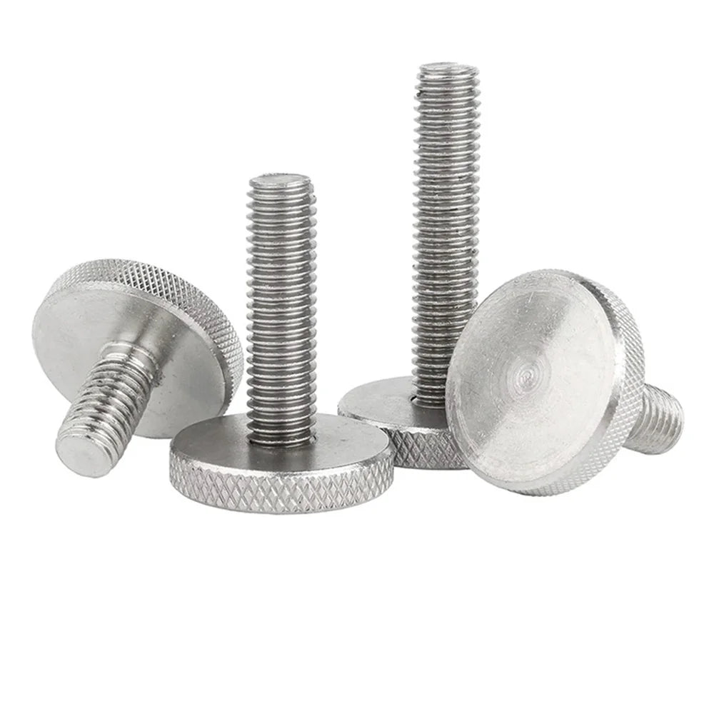 Decorative Thumb Screw Adjusting Bolt M3 M4 M5 M6 M8 M10 GB835 304 Stainless Steel Knurl Flat Big Round Head Hand Tighten DIN653