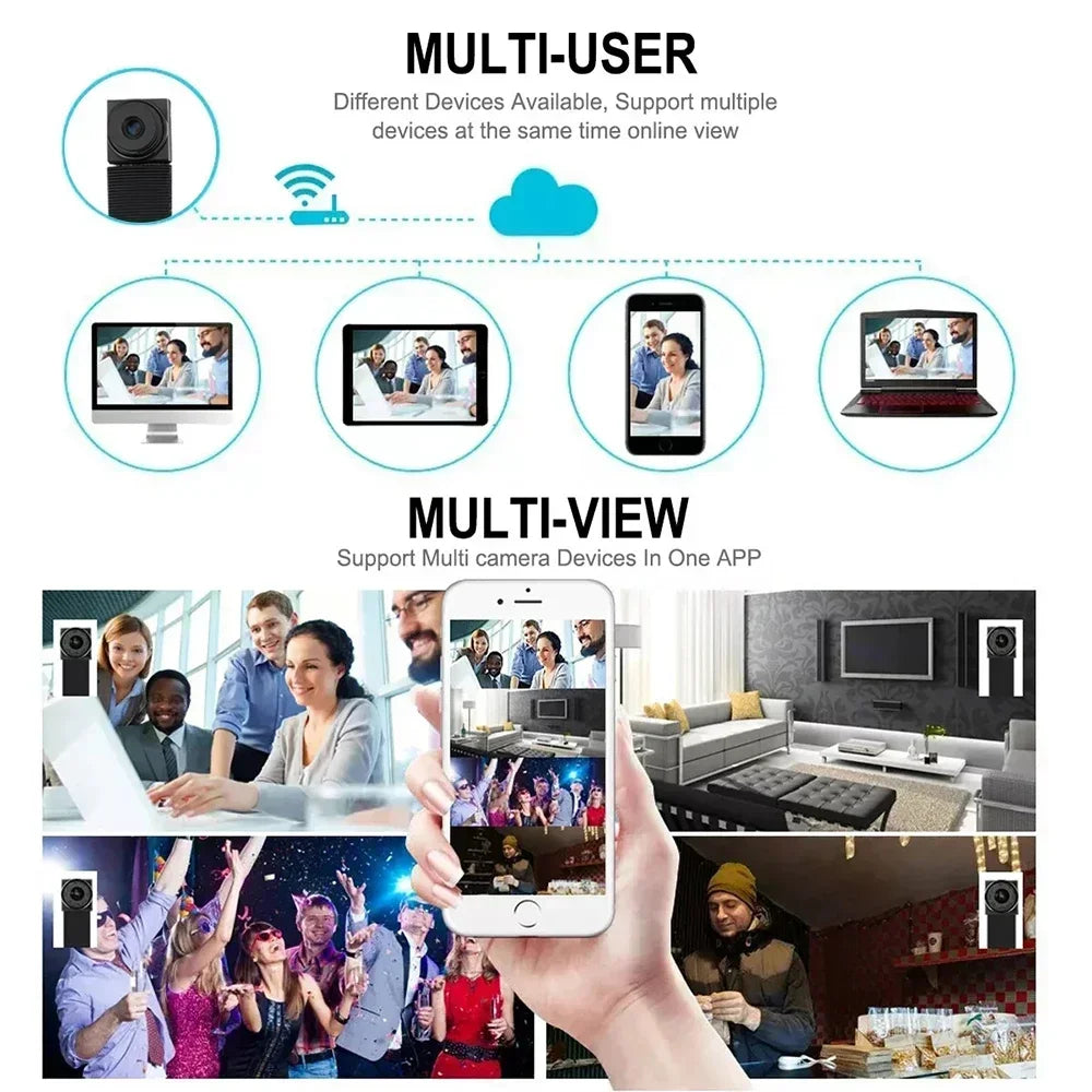 DIY HD 1080P WiFi Mini Camera Portable Video Recorder Micro Camcorder P2P Wireless Webcam Loop Recording Support Remote Viewing