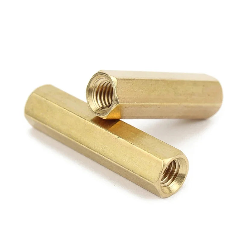 M2 M2.5 M3 M4 M5 M6 Brass Hexagonal Stud Spacer Hollow Pillars Standoff Spacer Hex Female To Female