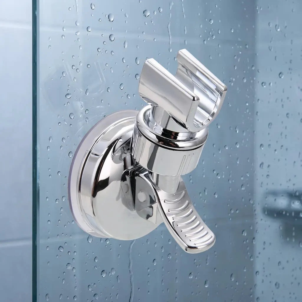 Adjustable Shower Rack Strong Vacuum Suction Cup Handheld Shower Head Wall Mount Holder Rotating Bathroom Shower Base