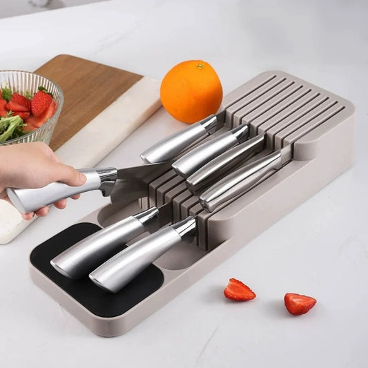 Kitchen Drain Tool Storage Rack Partition Plastic Box Cutlery Storage Tray Block Rack Knife Block Set home Kitchen Accessories