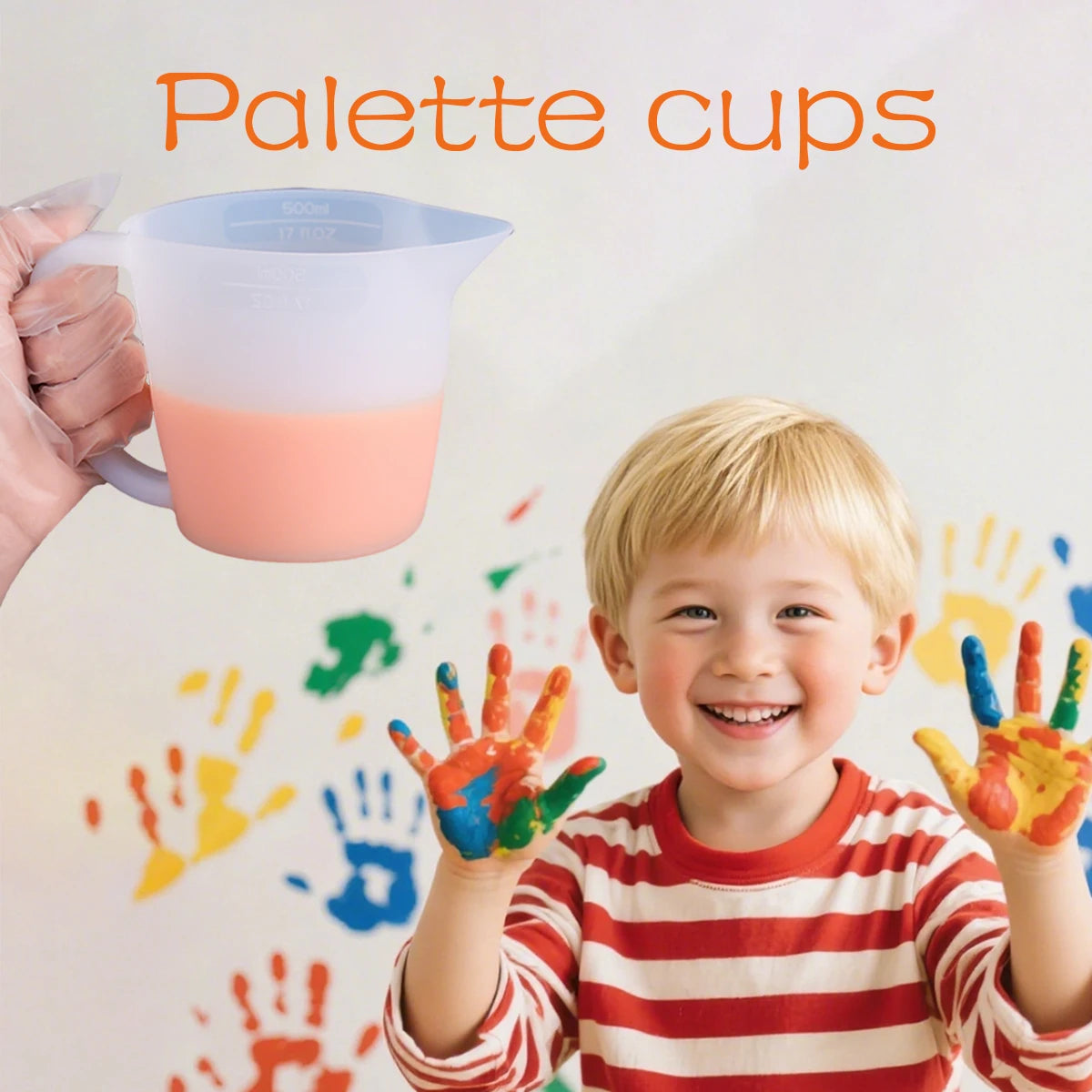 500ML Silicone Measuring Cup with Handle for DIY Mixed Epoxy Resin Pigment Crafts Making Tools Reused Easy to Clean Scale Cup