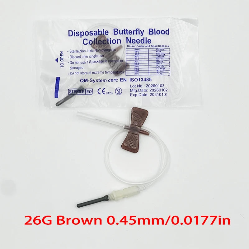 50 Pieces Disposable Butterfly Blood Collection Needle Double Wing Type Blood Collection Needle Pet Care Room Cat Dogs Animal