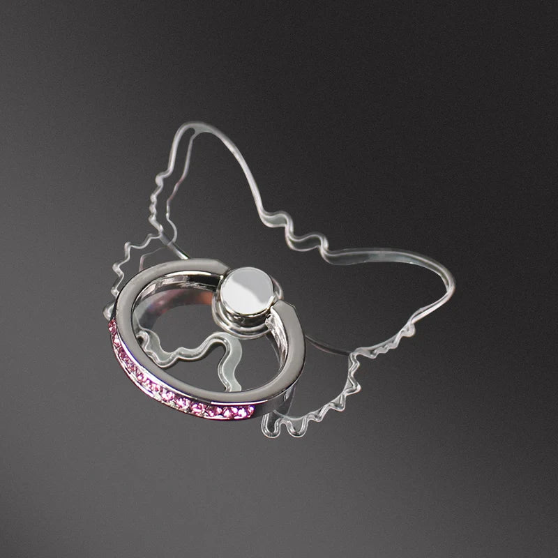Transparent Cell Phone Ring Holder Stand 360° Degree Rotation Clear Finger Grip Kickstand Compatible iPhones or Phone Case