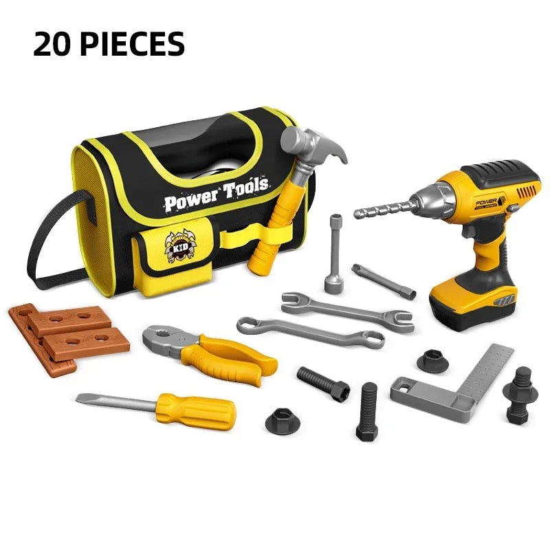 Toolbox Kit Simulation Repair Tools Box Set Drill Educational Toys Plastic Game Engineering Puzzle DIY Toys Gifts for Boys Kids