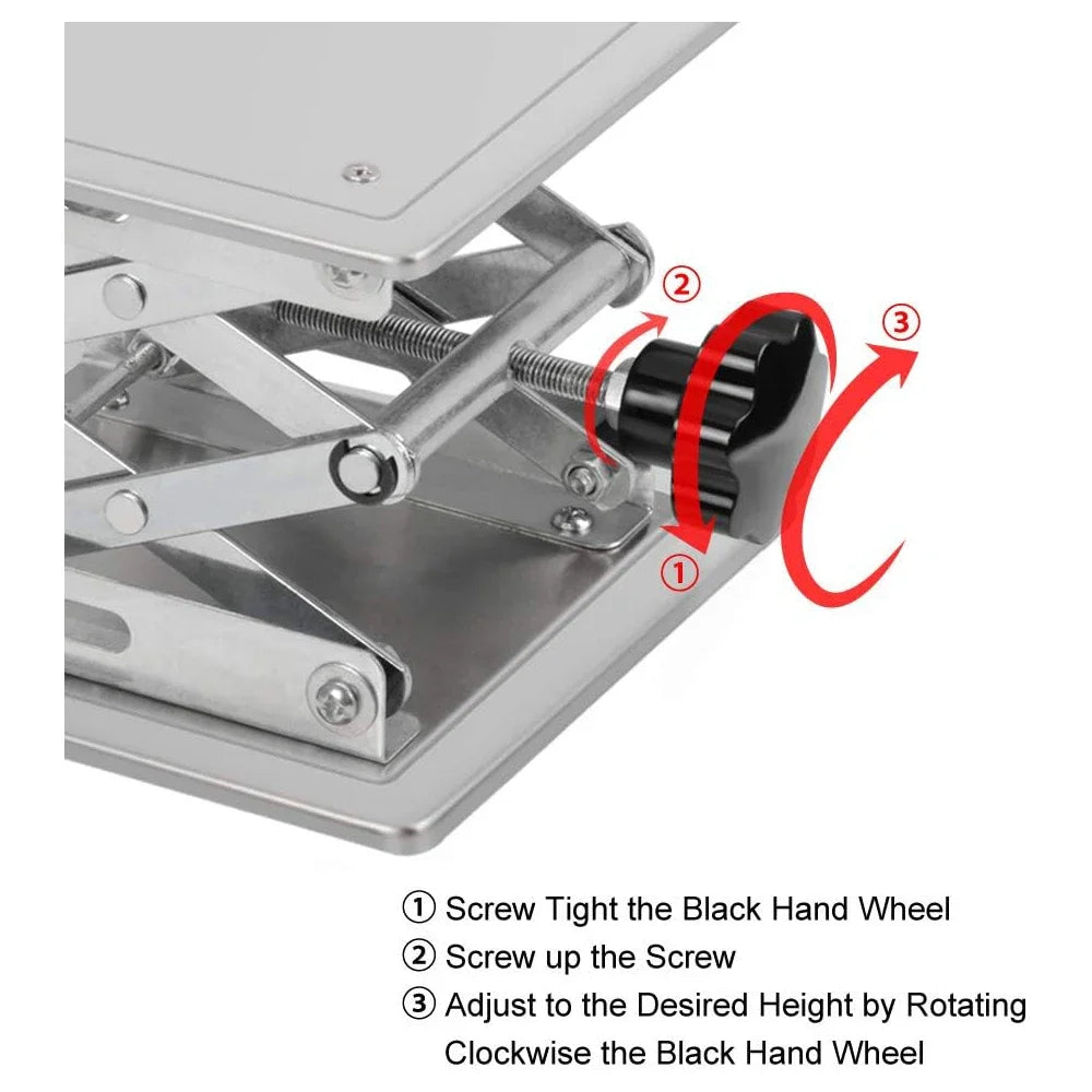 Lab Scissors Jack Stainless Steel Laboratory Support  Platform Lift Stand Table Expandable Height Platform Carpentry Tools
