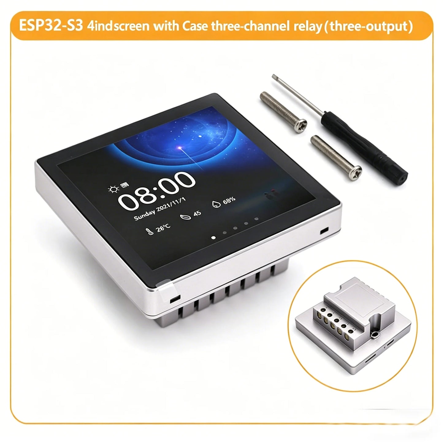 ESP32-S3 Module 4 Inch IPS Touch Screen WiFi Bluetooth With 3 Relay Output Electronic Component For DIY Project LVGL Support
