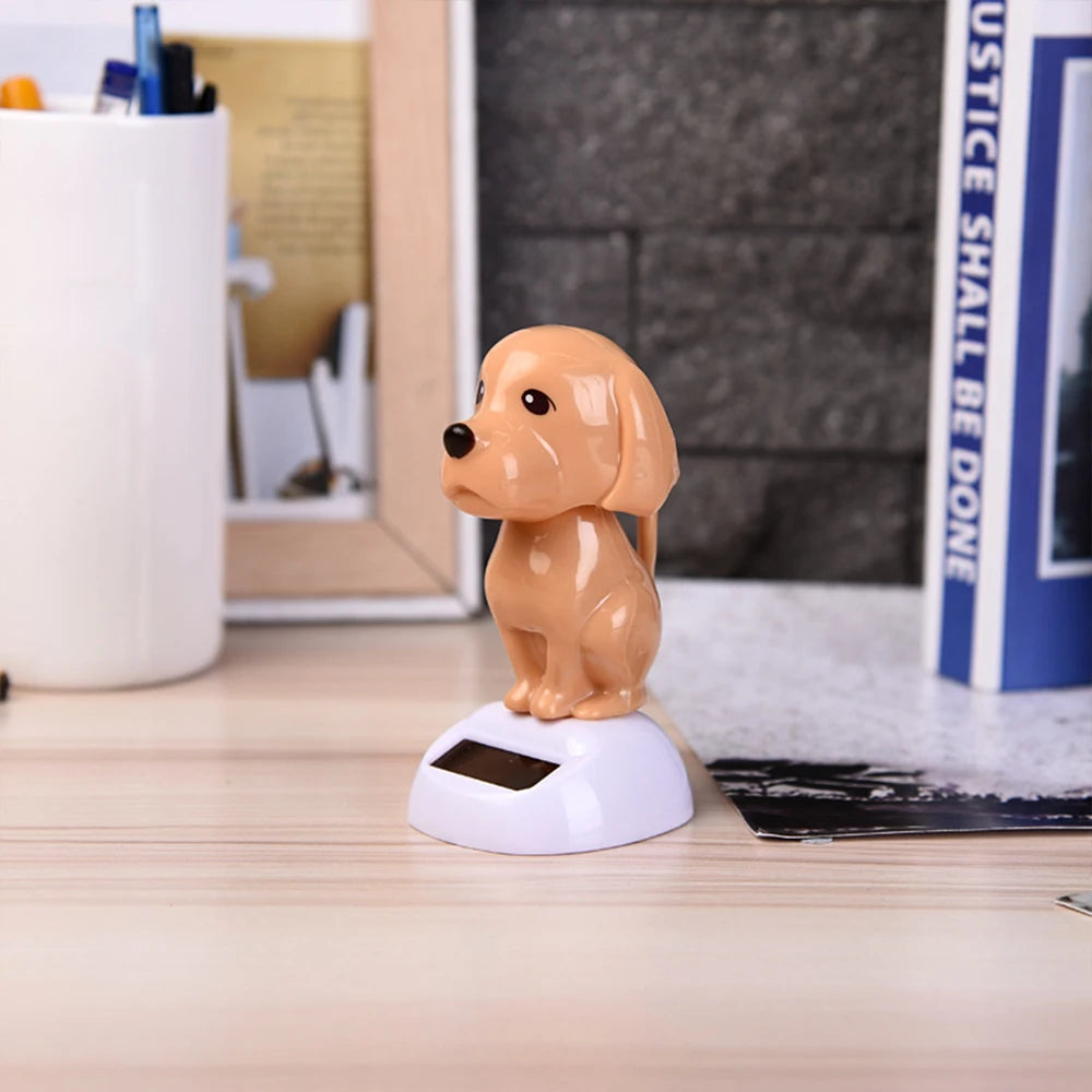 Car Decoration Solar Energy Decoration Shaking Head Doll Dog Cartoon Shape Decoration Gift