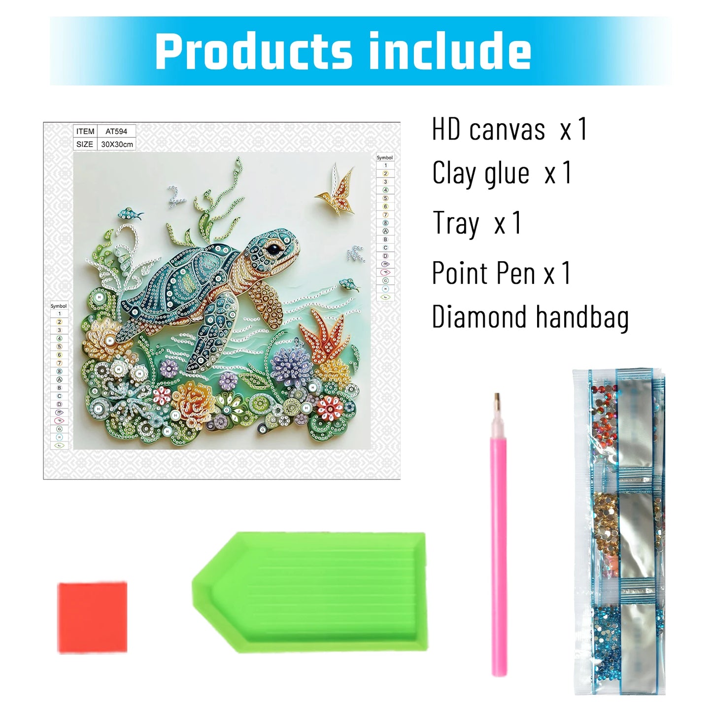 DIY Turtle and Flower 5D Special Shape Diamond Art Kits for Beginners,Diamond Art Painting Kits for Home Wall Decoration Gift
