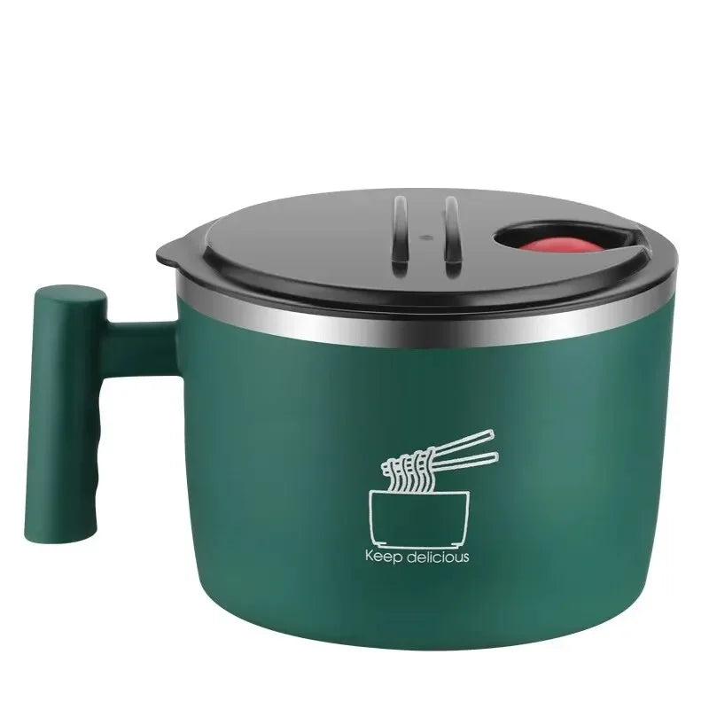 Stainless steel best-selling instant noodle bowl with lid, a sealed and portable draining bowl, suitable for kitchen utensils, a