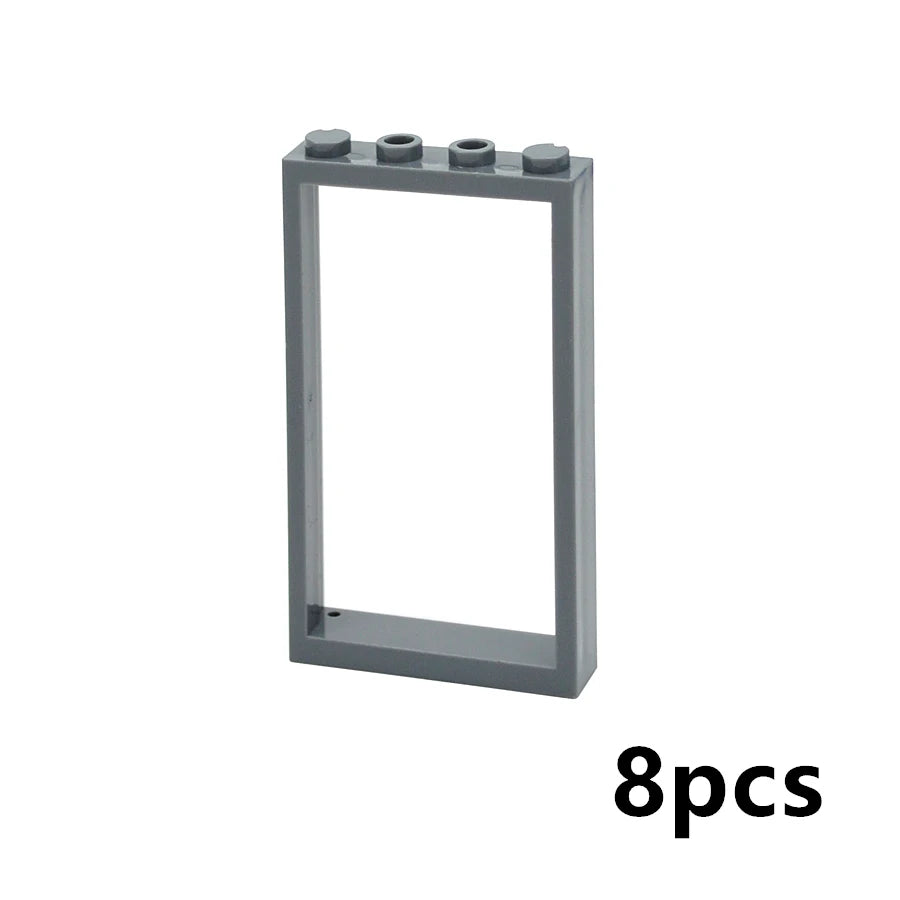 City Window Building Blocks MOC House Door Frame Glass Bricks Parts Compatible 60594  60616 60621 60596 MOC Educational Parts Fo