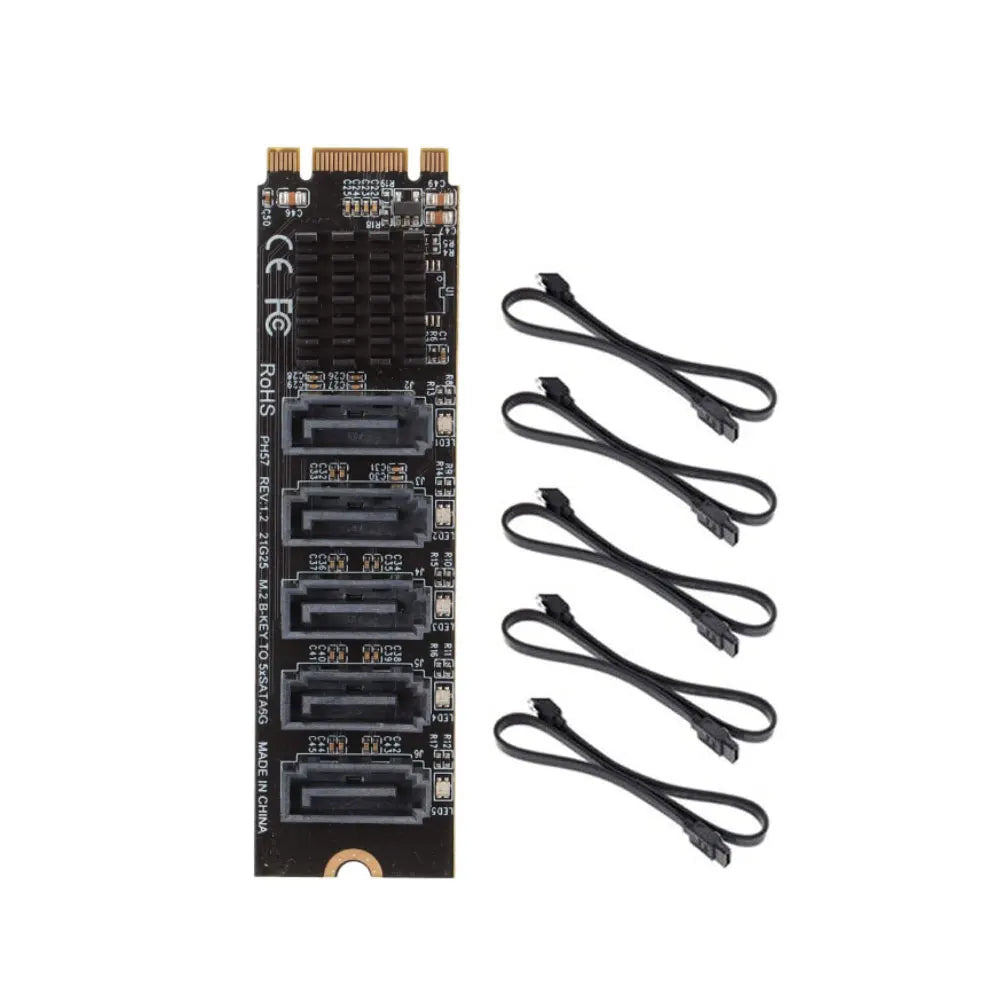 M.2 NVME PCI-E PCIE X4 X8 X16 to 6 Port 3.0 SATA Adapter Card Riser III ASM1166 6GB/S Chassis server PC Computer Expansion