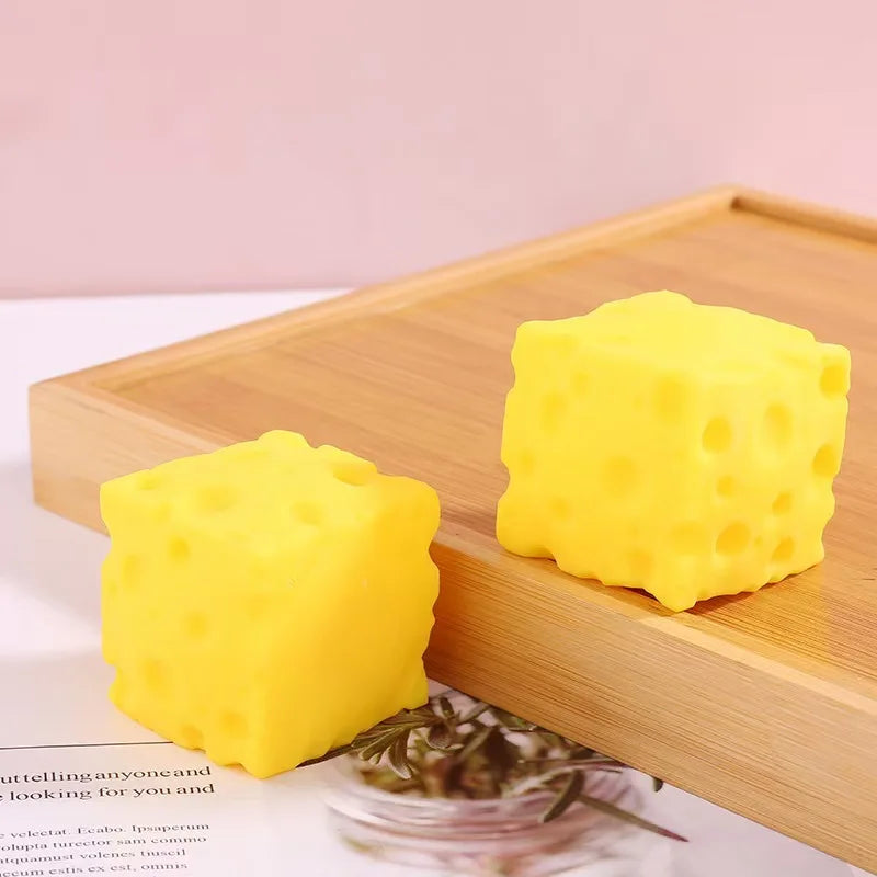Squishy Square Cheese Squeeze Toys Slow Rebound Push Stress Relief Sensory Toy Soft Butter Cheese Fidget Toy Christmas Present