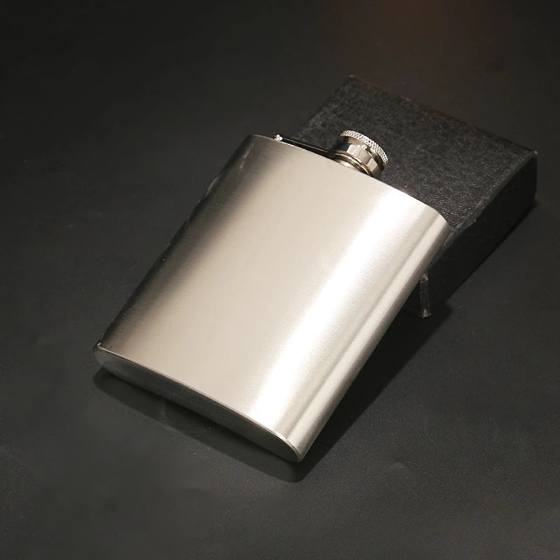 JUSTINLAU 7/8oz Portable Pocket Hip Flask Stainless Steel Whisky Flask Drink Alcohol Container Gift Box Vodka Drinking Bottles