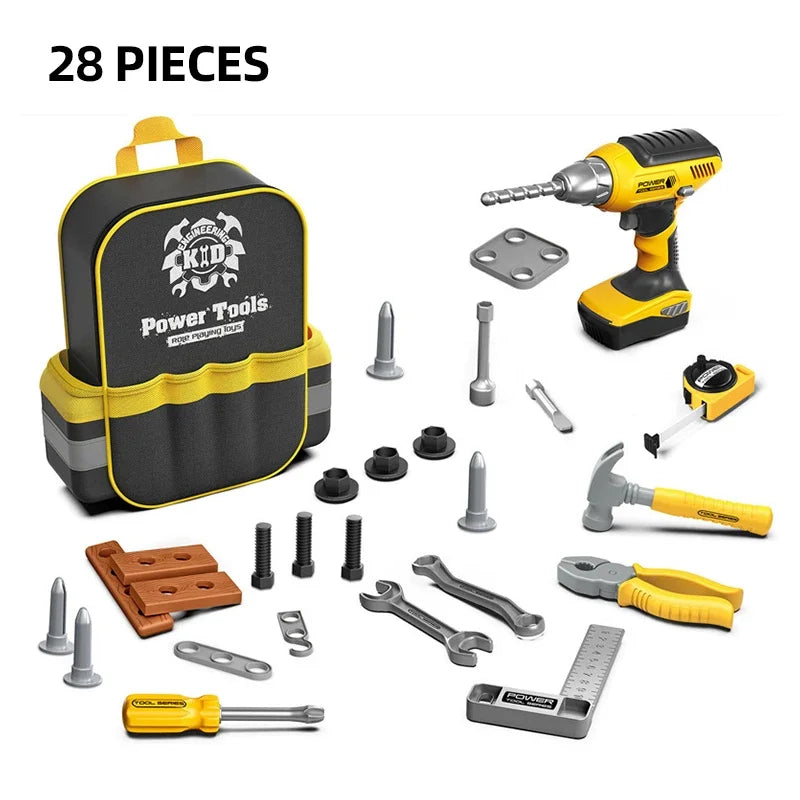 Toolbox Kit Simulation Repair Tools Box Set Drill Educational Toys Plastic Game Engineering Puzzle DIY Toys Gifts for Boys Kids