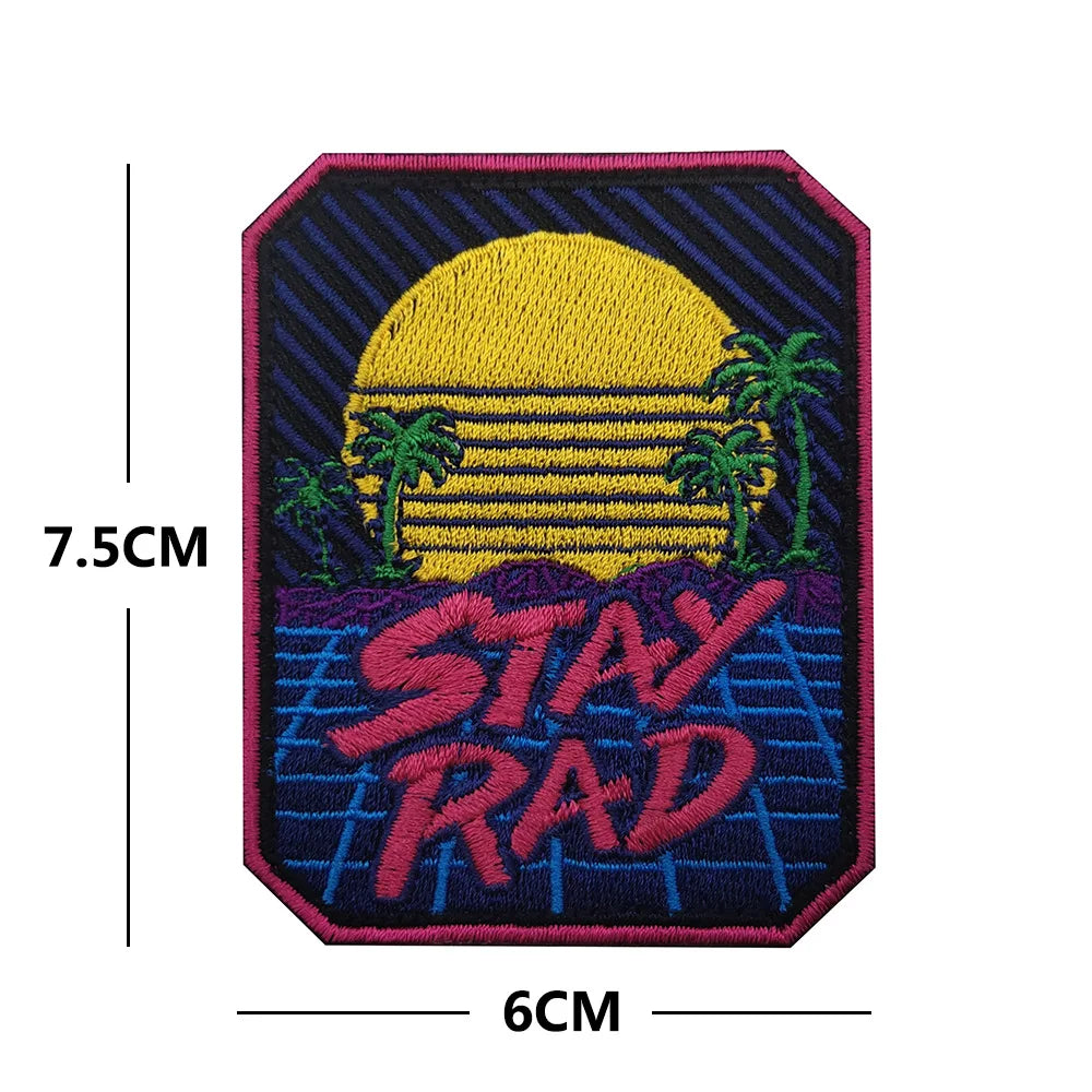 Outdoor Camping Tactical Patch Compass Wolf Embroidered Patch HOOK LOOP Badge Fit Backpack Jacket Clothing stickers