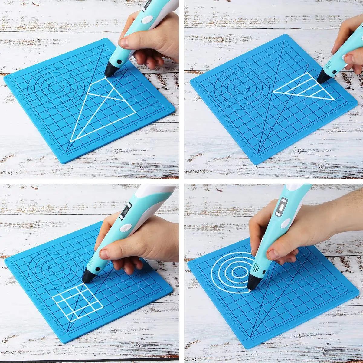 3D Printing Pen Silicone Mat DIY With 2 Finger Protectors Template Drawing Tool Silicone Pad Drawing Tools for Kids Adults